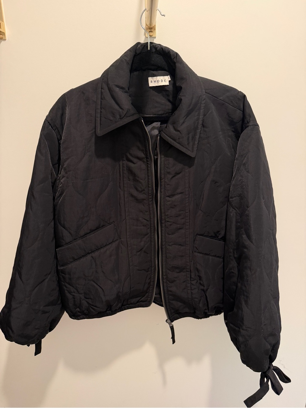 RHODE Black Quilted Light Puffer Jacket
